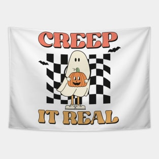 Creep it Real Ghost Halloween Tapestry