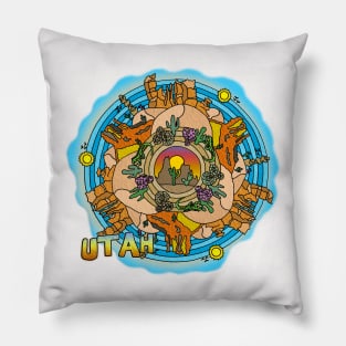 Utah Desert Southwest Themed Mandala Pillow