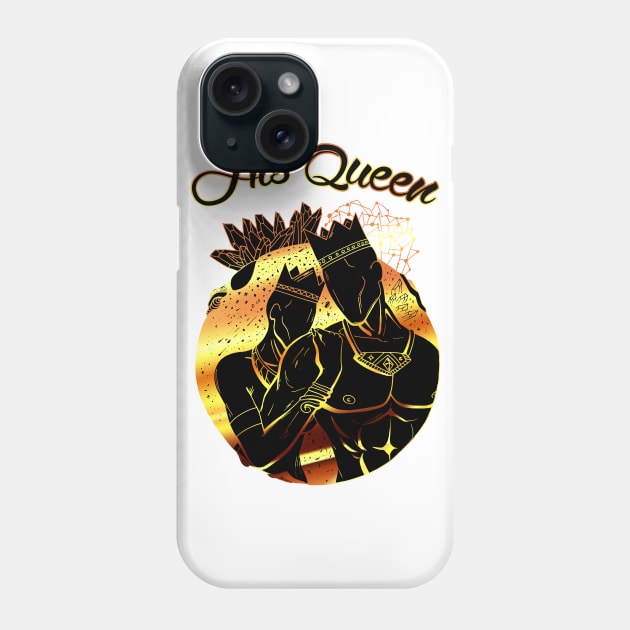 King and Queen Of The Stars - Black Gold His Queen Phone Case by kenallouis