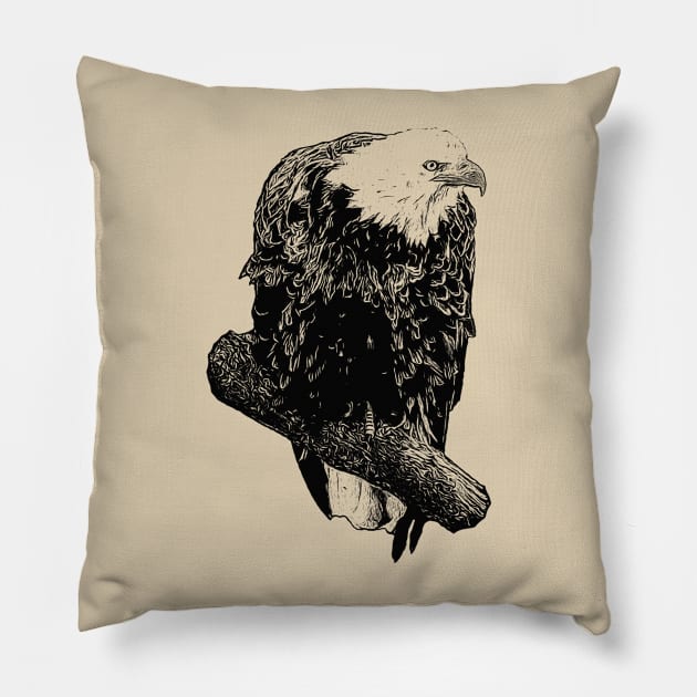 Bald eagle Pillow by Guardi