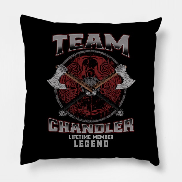 Chandler Name - Lifetime Member Legend - Viking Pillow by Stacy Peters Art