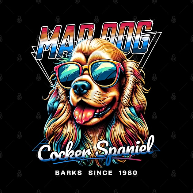 Mad Dog Cocker Spaniel Dog by Miami Neon Designs