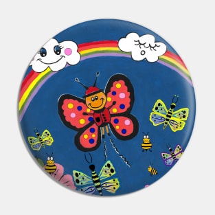 Butterfly Greetings Painting Pin