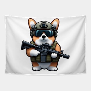 Tactical Corgi Tapestry