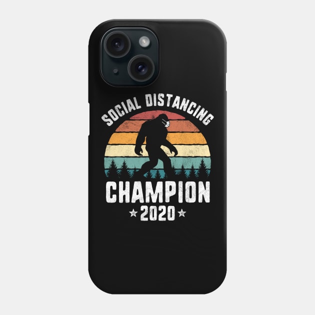 Retro Bigfoot Social Distancing Champion Phone Case by HCMGift