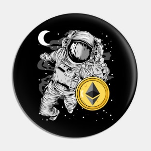 Astronaut Reaching Ethereum Crypto ETH Coin To The Moon Crypto Token Cryptocurrency Wallet Birthday Gift For Men Women Kids Pin