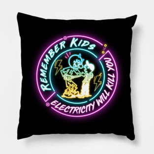 NEON LAMP REMEMBER KIDS ELECTRICITY Pillow