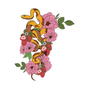 Snake and Flowers T-Shirt