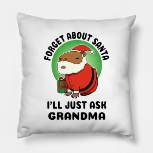 Forget about Santa I'll just ask Grandma Capybara Santa Pillow