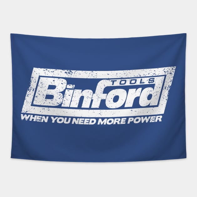 Binford Tools (white) Tapestry by Geekeria Deluxe