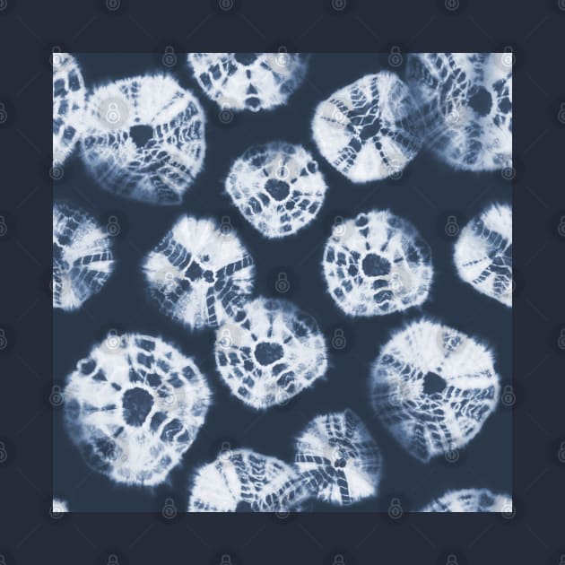 Shibori Kumo tie dye white dots over dark navy blue by marufemia