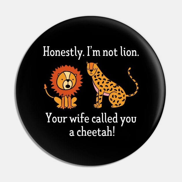 Lion Cheetah Pin by LuckyFoxDesigns