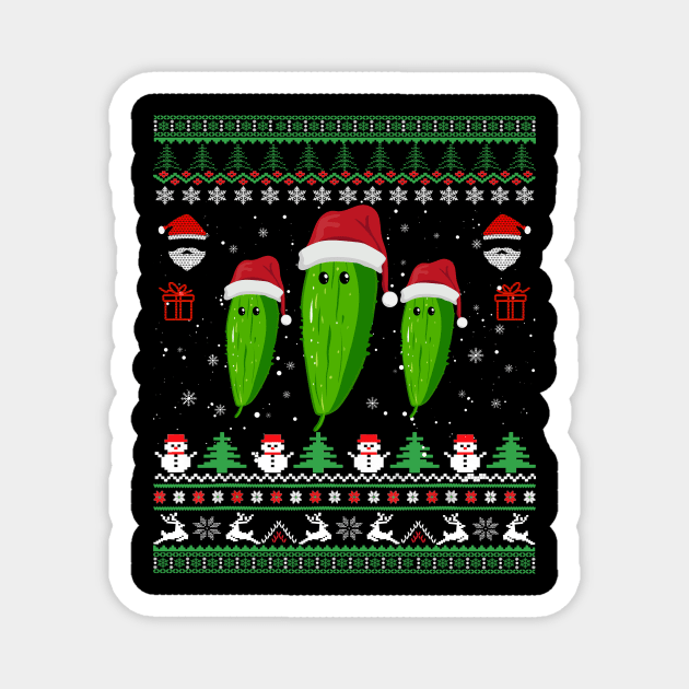 ugly christmas sweater - pickle ugly christmas sweater Magnet by Bagshaw Gravity