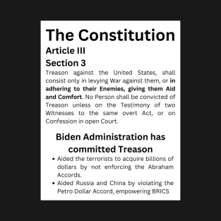 Biden Treasonous acts per constitution T-Shirt