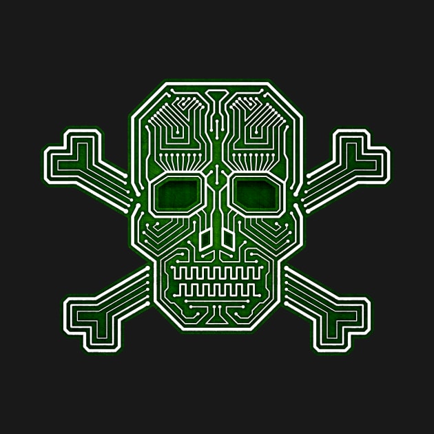 Hacker Skull Crossbones by Hacktees