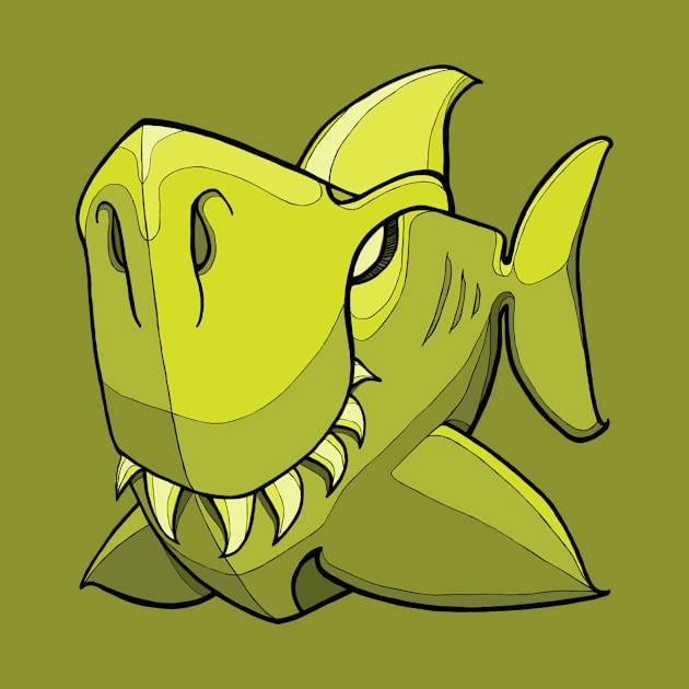 Shark - Lime Punch Green Yellow by BigNoseArt