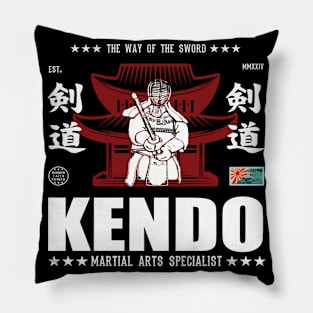 Cool Kendo Martial Arts Design With Kanji Pillow