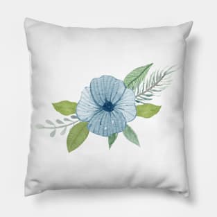 Blue Bouquet Floral Design Pillow