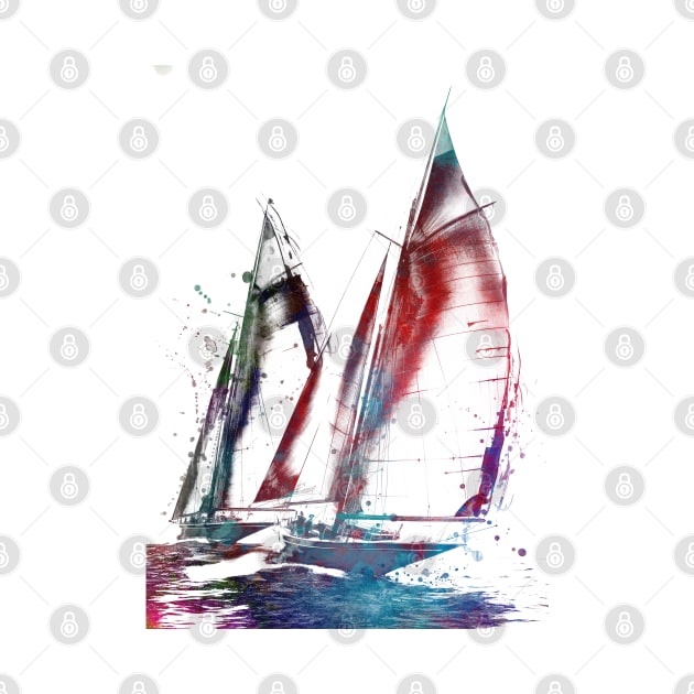 Yacht racing sport art #yachting by JBJart