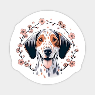 American Leopard Hound Captures Spring's Cherry Blossoms Beauty Magnet