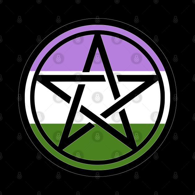 Large Print Pentacle LGBT Flag Genderqueer by aaallsmiles