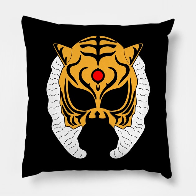 Tiger Mask Small Pillow by Slightly Sketchy