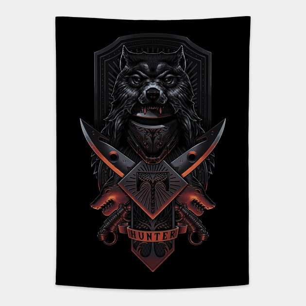 Iron Lord Hunter Tapestry by IanPesty