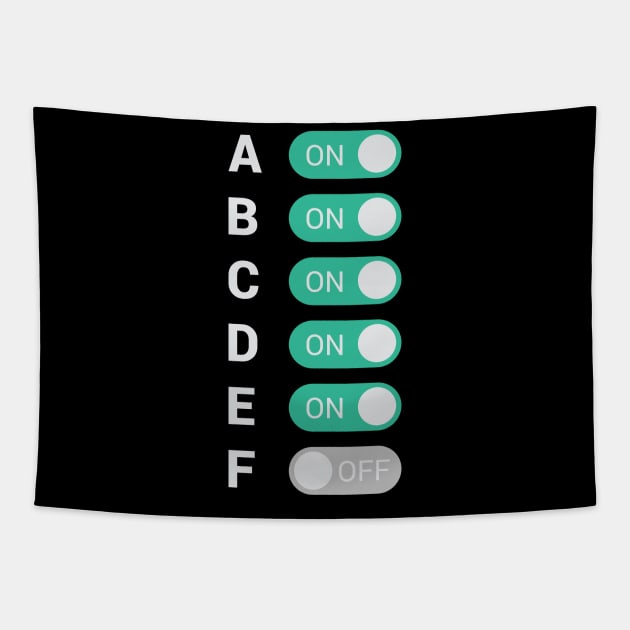 F Off Shirt A B C D E On Middle Finger Tapestry by sheepmerch
