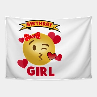 Emoji of Birthday Girl Tapestry