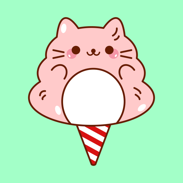 Pink Cat Cotton Candy by mintcorner