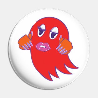 Gamer Ghost Red Pin