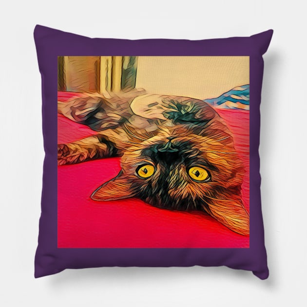 COLORS AND PUPPY COLORS Pillow by CATUNIVERSE