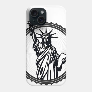 Black and white Statue of Liberty Emblem Phone Case