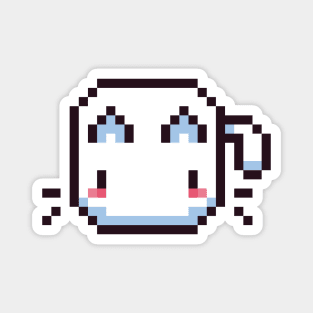 White Pixel Cat - Kawaii Retro Pixel Art Magnet