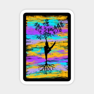 Dancing Tree Silhouette Magnet