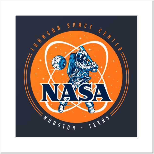 Retro NASA Astros Logo - Navy Blue Version