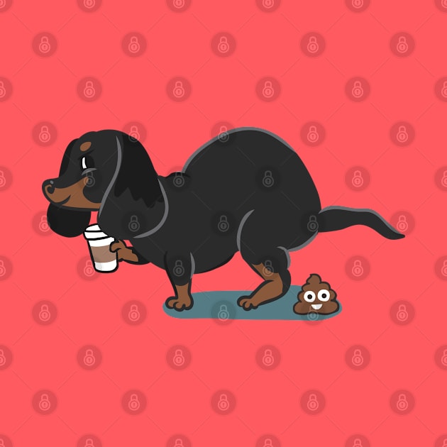 Coffee makes me poop Dachshund by huebucket