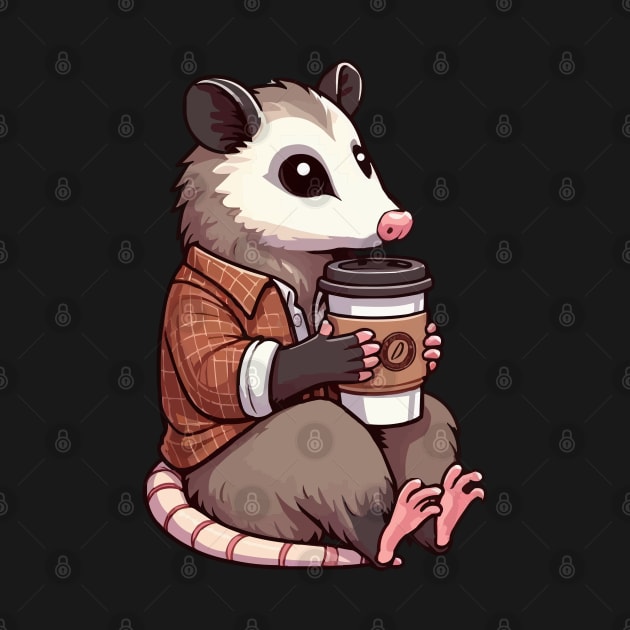 Opossum Drinking Coffee by MoDesigns22 