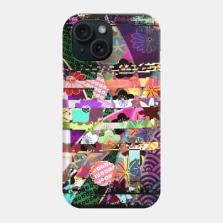 Japanese Floral Pattern Chrysanthemum Cherry Blossom Collage Art 77 Phone Case