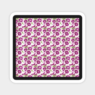 Purple and white sweet williams pattern Magnet