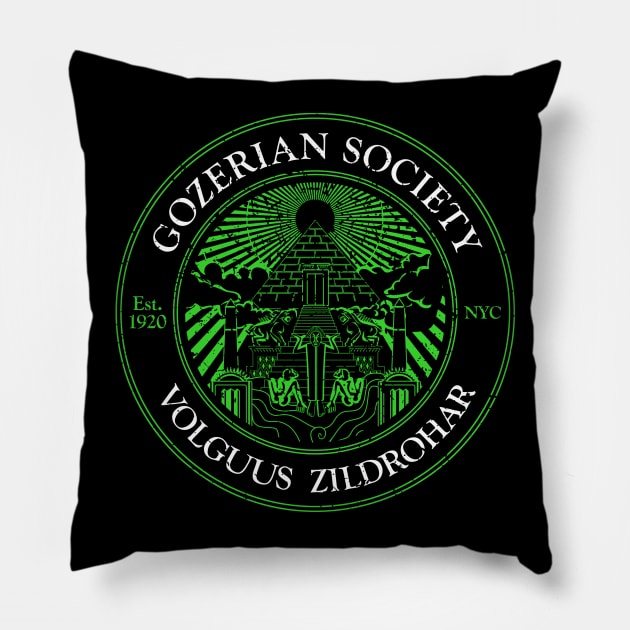 Gozerian Society - Green Slime Variant Pillow by eightballart