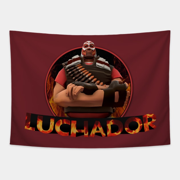 Red Heavy - El Luchador Tapestry by Marxally