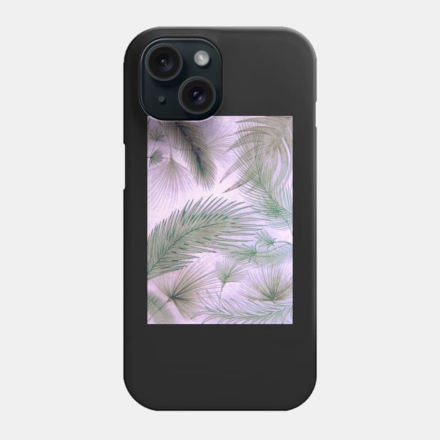 PINK GREY LILAC FEATHER PALM PRINT TROPICAL PASTEL ART POSTER Phone Case by jacquline8689