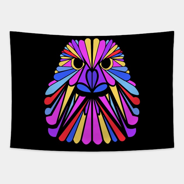 Psychedelic Geometric Pink Eagle Tapestry by slippery slope creations