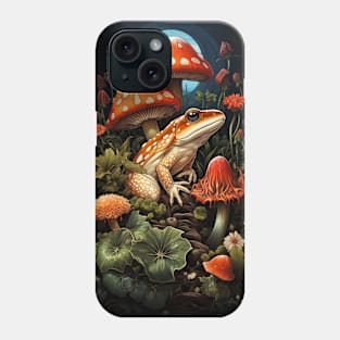 Frog Mushroom 90s Vintage Dark Academia Aesthetic Biology Phone Case