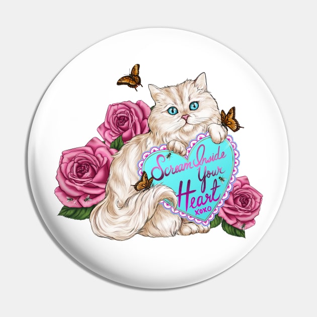 Cat and Roses Pin by jennyalamode