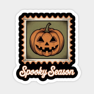 Spooky Season Pumpkin Stamp Design - Dark Magnet