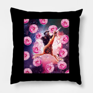 Cowboy Space Sloth On Giraffe Unicorn - Donut Pillow