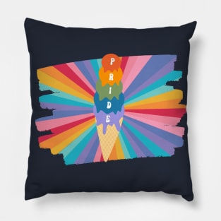 Rainbow Pride Ice Cream Cone Pillow