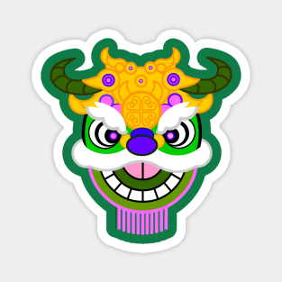 CNY: GREEN LION HEAD Magnet